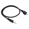 Short Micro-USB to 3.5mm Audio Auxiliary Jack Cable (40cm) - Black